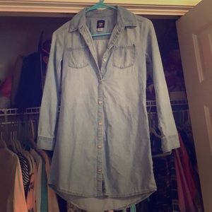Girls denim shirt dress, worn once